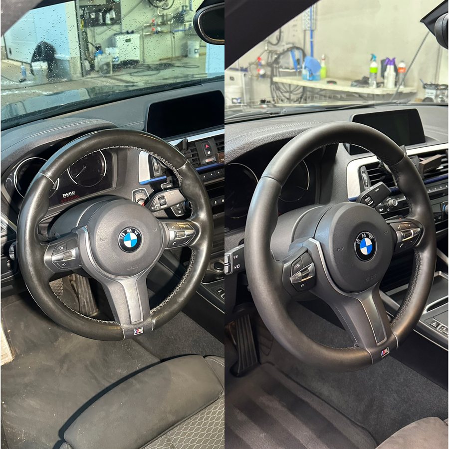 Steering wheel and dashboard, deep clean