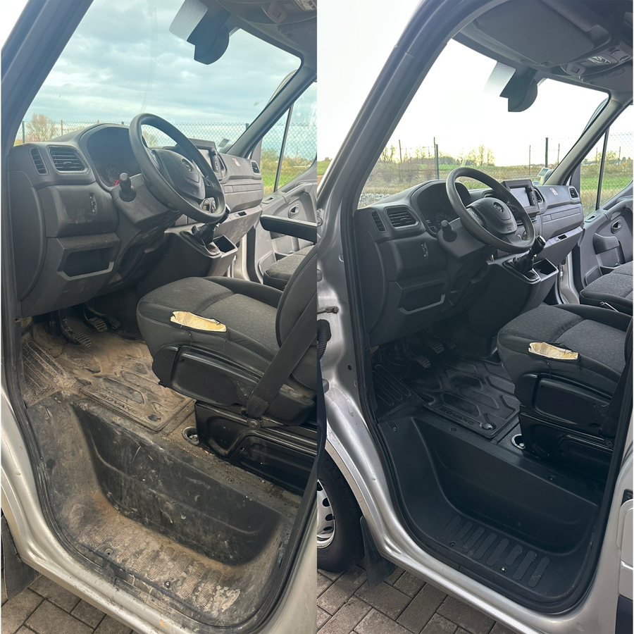 Van floor and sill, deep clean